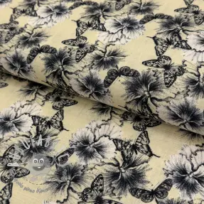 Viscosa con lino Hibiscus digital print