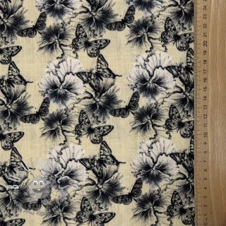 Viscosa con lino Hibiscus digital print