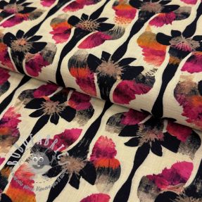 Viscosa con lino Artificial flower design B digital print