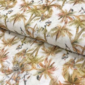 Viscosa con lino Crane bird design A digital print