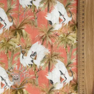 Viscosa con lino Crane bird design B digital print