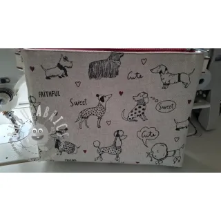 Tessuto decorativo Linenlook Sweet doggie friends