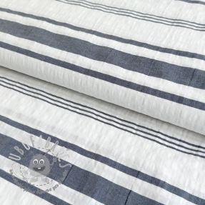 Bavlnená látka YARN DYED Structure navy