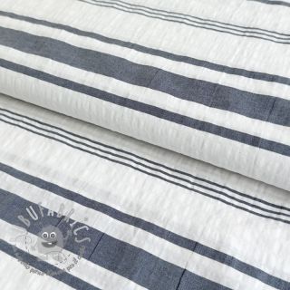 Bavlnená látka YARN DYED Structure navy