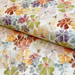 Lino con cotone Maya RAMIE yellow digital print