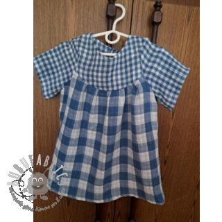 Mussola/Doppia garza Double sided CHECKS MINI indigo