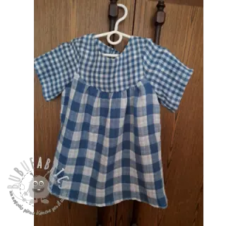 Mussola/Doppia garza Double sided CHECKS MINI indigo