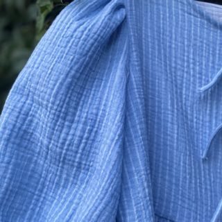 Mussola/Doppia garza YARN DYED Stripes light blue