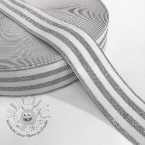 Elastico liscio 4 cm LUREX SILVER off white