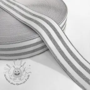 Elastico liscio 4 cm LUREX SILVER off white