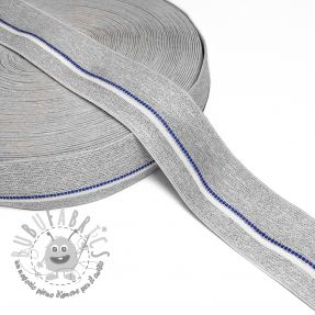 Elastico liscio 4 cm BLUE STRIPE light grey