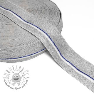 Elastico liscio 4 cm BLUE STRIPE light grey