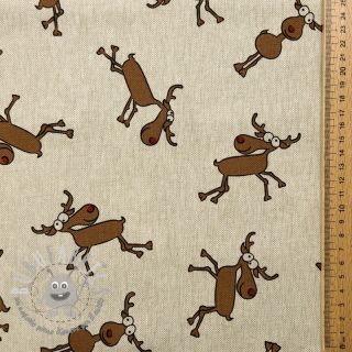 Tessuto decorativo Linenlook premium Moose Funny Comic