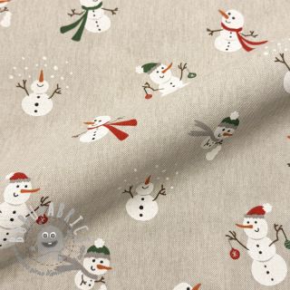 Tessuto decorativo Linenlook premium Xmas Happy Snowman