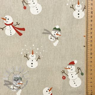 Tessuto decorativo Linenlook premium Xmas Happy Snowman