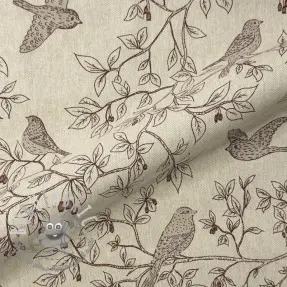 Tessuto decorativo Linenlook premium Branch Bird Song