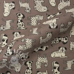Tessuto decorativo Linenlook premium Dog Wildlife Art