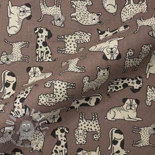 Tessuto decorativo Linenlook premium Dog Wildlife Art