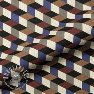 Tessuto decorativo Linenlook premium Cube Illusion Art