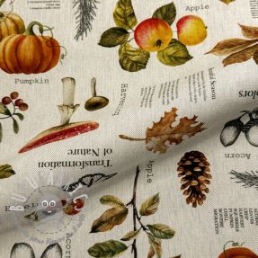 Tessuto decorativo premium Linenlook Fall Harvest Recipe digital print