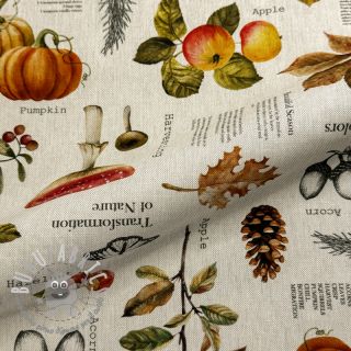 Tessuto decorativo premium Linenlook Fall Harvest Recipe digital print