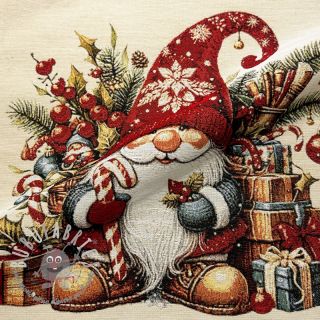 Tessuto decorativo GOBELIN PREMIUM Happy Santa PANEL