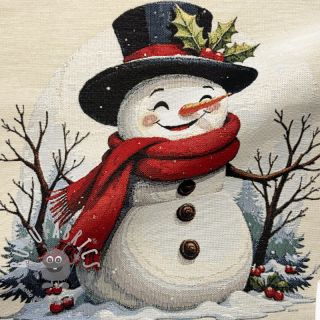 Tessuto decorativo GOBELIN PREMIUM Happy Snowman PANEL