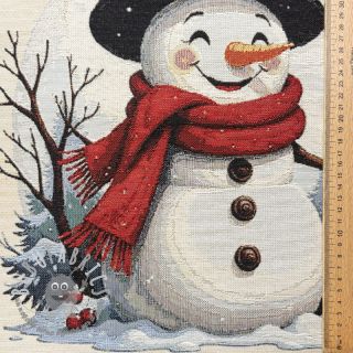 Tessuto decorativo GOBELIN PREMIUM Happy Snowman PANEL