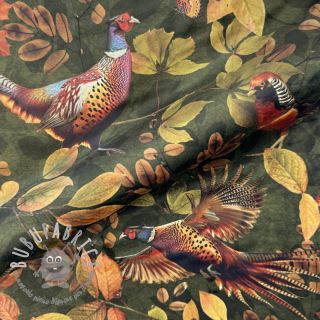 Tessuto decorativo VELVET Pheasant Forest Leaf