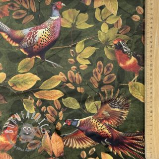 Tessuto decorativo VELVET Pheasant Forest Leaf