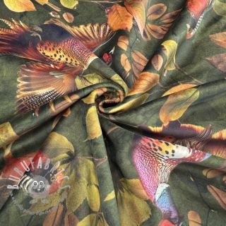 Tessuto decorativo VELVET Pheasant Forest Leaf