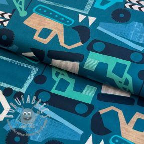 Tessuto di cotone Vehicles petrol digital print