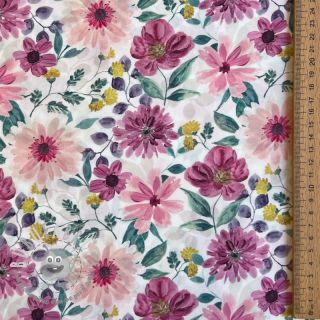 Tessuto di cotone Flower Sonja mauve digital print