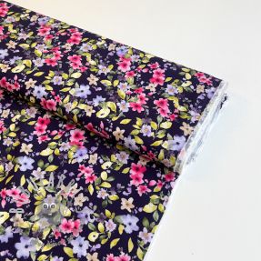 Viscosa RADIANCE Flower Uma navy digital print
