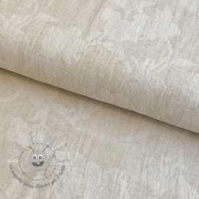 Tessuto di cotone con lino JACQUARD Flowers natural