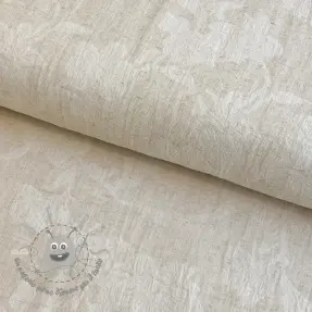 Tessuto di cotone con lino JACQUARD Flowers natural