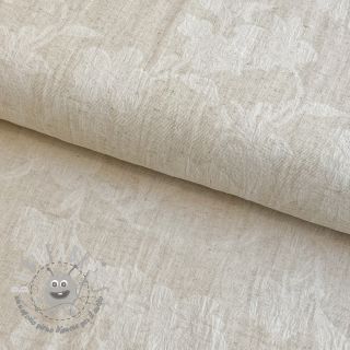 Tessuto di cotone con lino JACQUARD Flowers natural