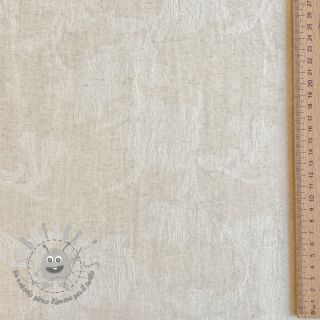 Tessuto di cotone con lino JACQUARD Flowers natural