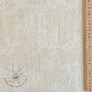 Tessuto di cotone con lino JACQUARD Flowers natural