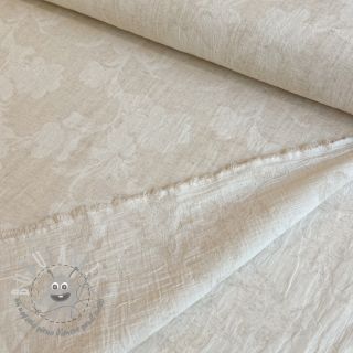 Tessuto di cotone con lino JACQUARD Flowers natural