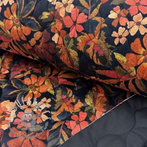 Tessuto trapuntato VELVET Flower flame orange