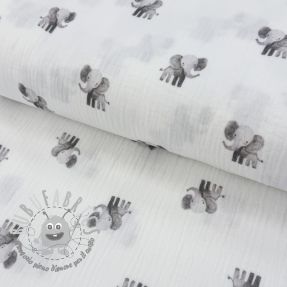 Mussola/Doppia garza Animals design A digital print ORGANIC