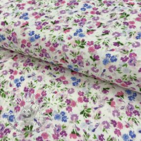 Mussola/Doppia garza Flower Michaela off white digital print