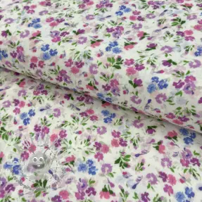 Mussola/Doppia garza Flower Michaela off white digital print