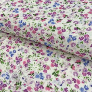 Mussola/Doppia garza Flower Michaela off white digital print