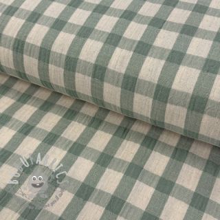 Mussola/Doppia garza LINEN YARN DYED Checks sage natural