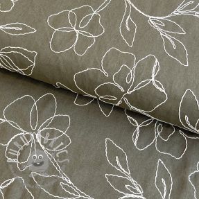 Viscosa con lino EMBROIDERY Flower Danielle pickle