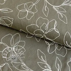 Viscosa con lino EMBROIDERY Flower Danielle pickle