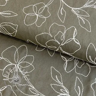 Viscosa con lino EMBROIDERY Flower Danielle pickle