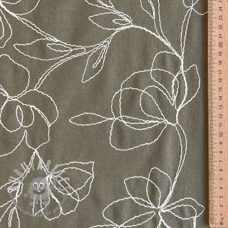 Viscosa con lino EMBROIDERY Flower Danielle pickle